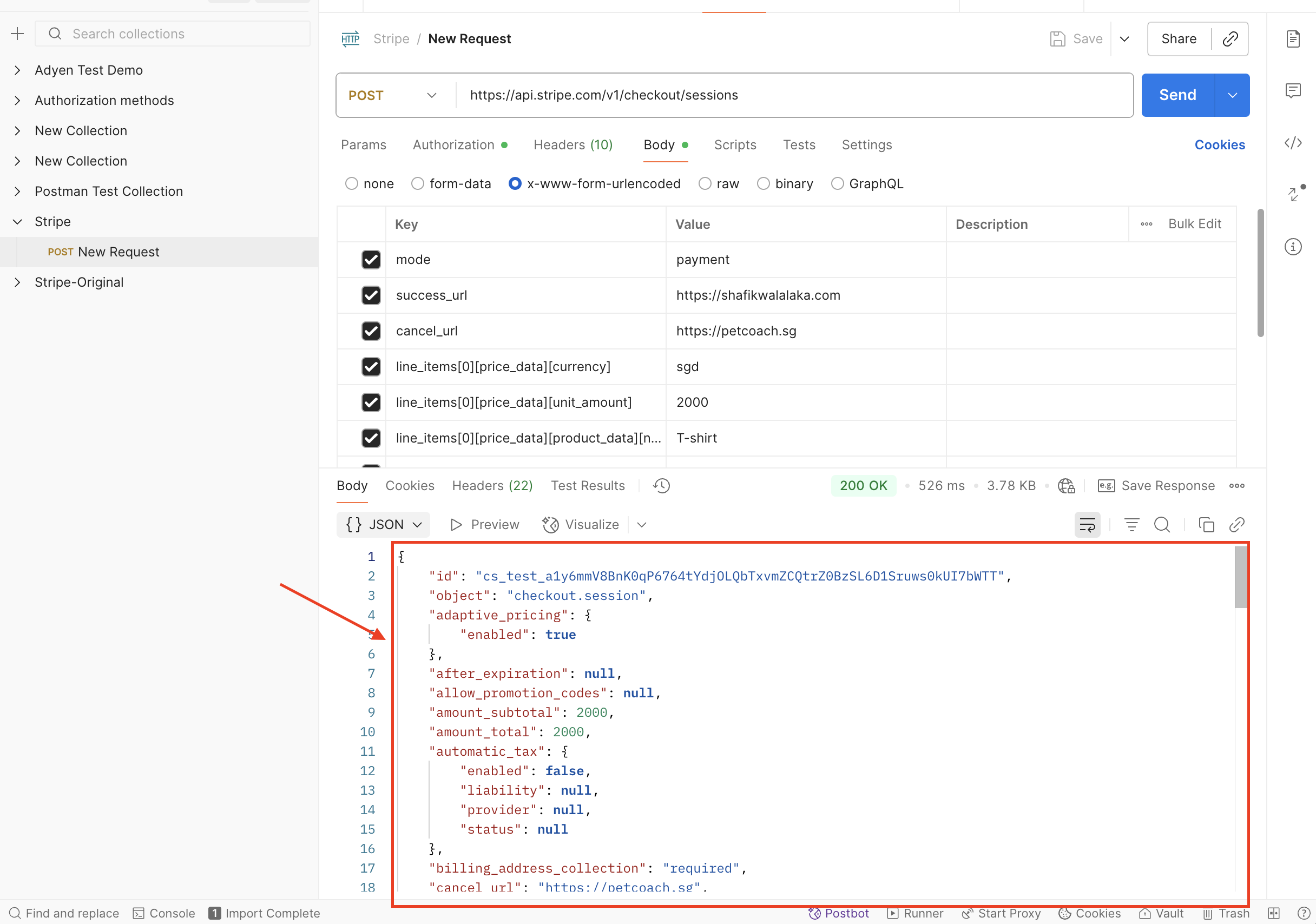 image of response postman